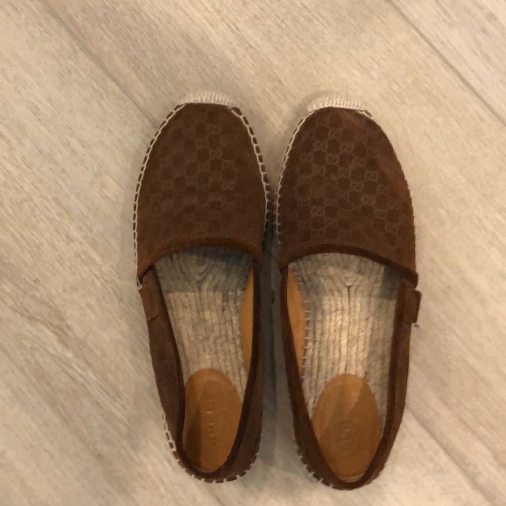 Gucci Brown Espadrilles with Woven Design